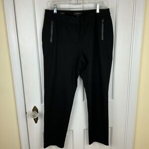 Talbots Faux Leather Trim Black Dress Pants